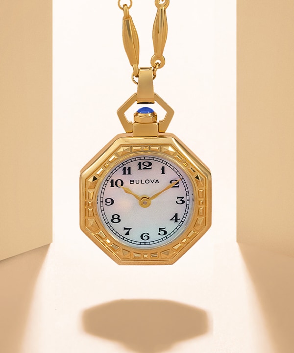 White Dial Stainless Steel Chain Rubaiyat Pendant Necklace 97L182