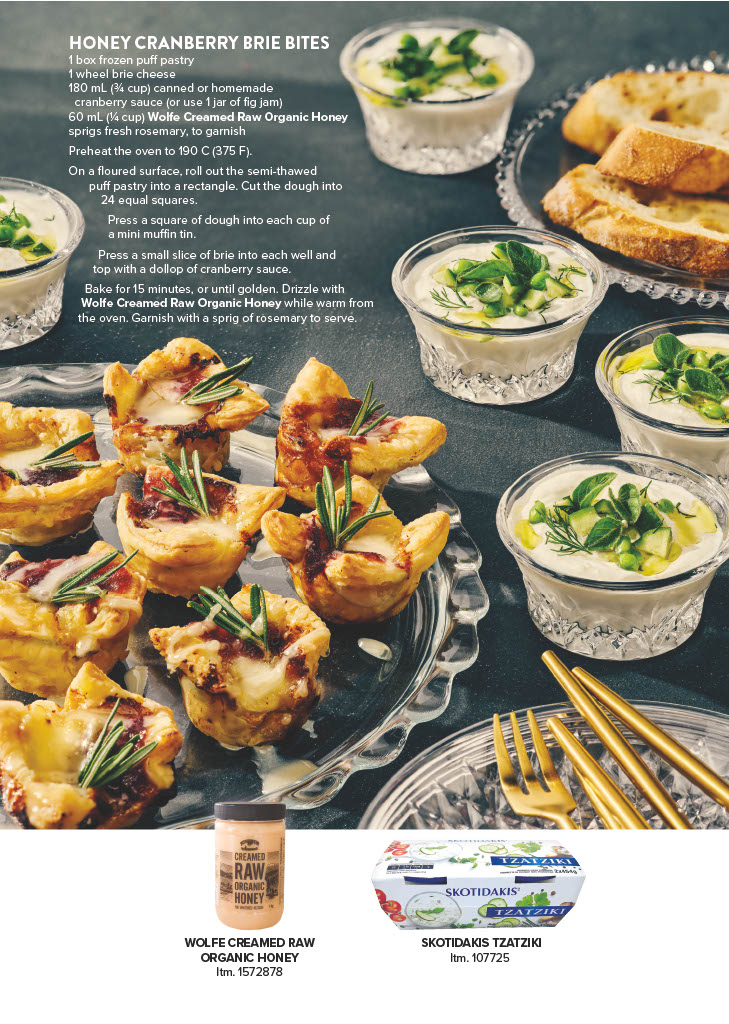 Honey cranberry brie bites recipe