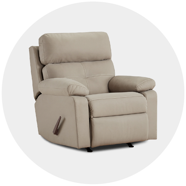 Beige reclining armchair against a white background