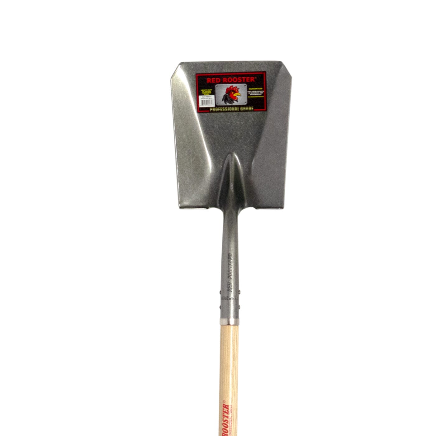 Garden shovel upright with a small digital display on the blade