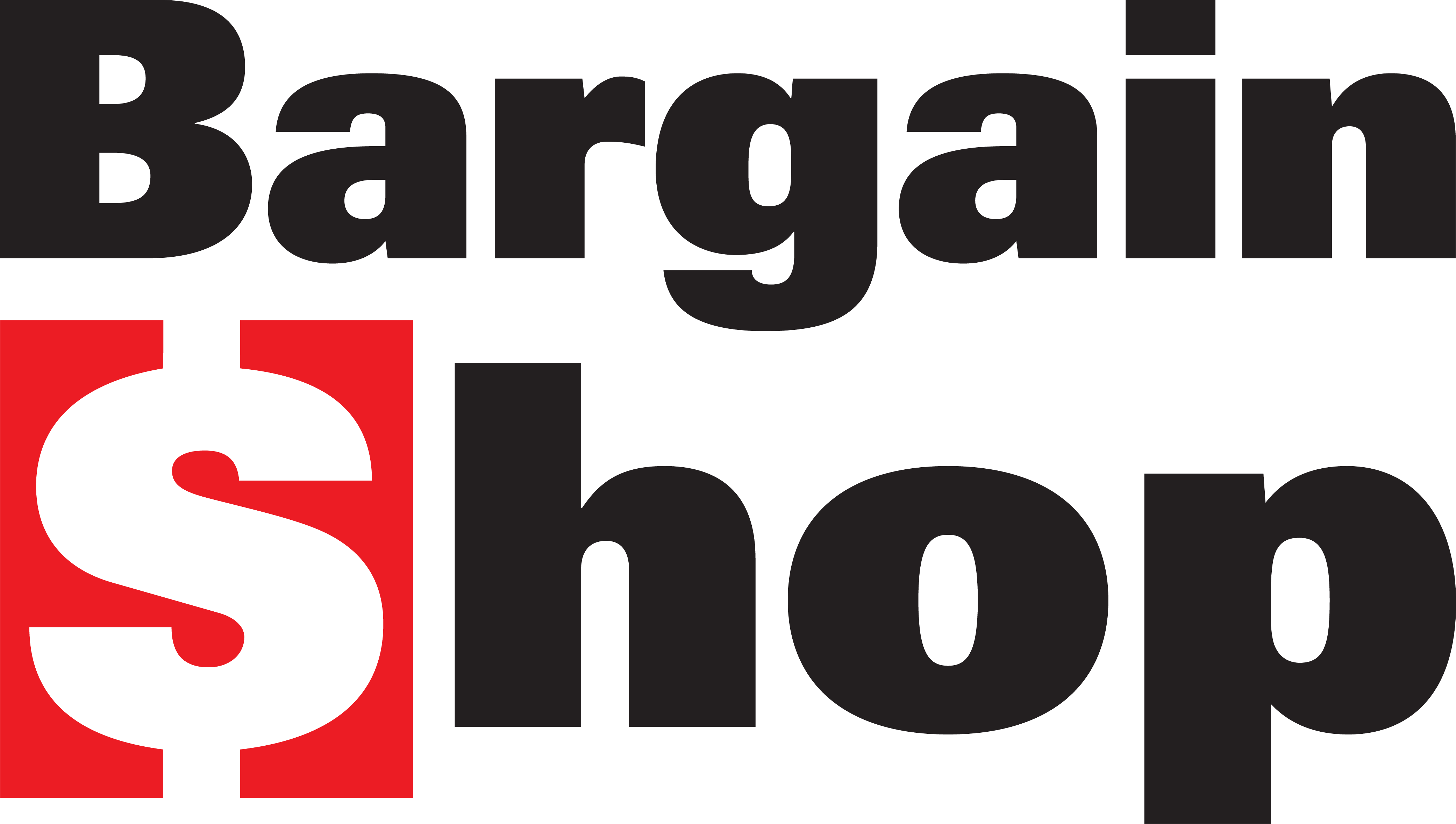 Logo of "Bargain Shop" with a red dollar sign replacing the letter "S" in "Shop"