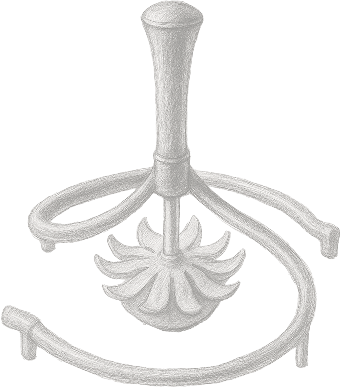 A silver rotating wheel pendant with intricate leaf design