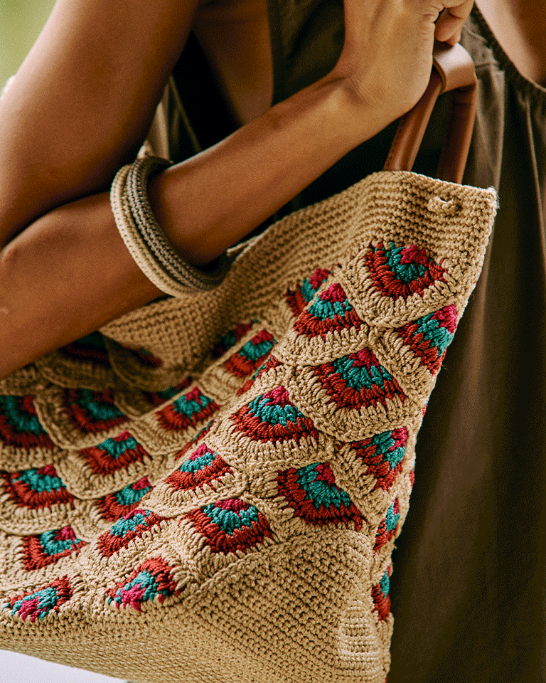 Los Feliz Large Tote Bag in Bamboo Static Crochet – The Sak
