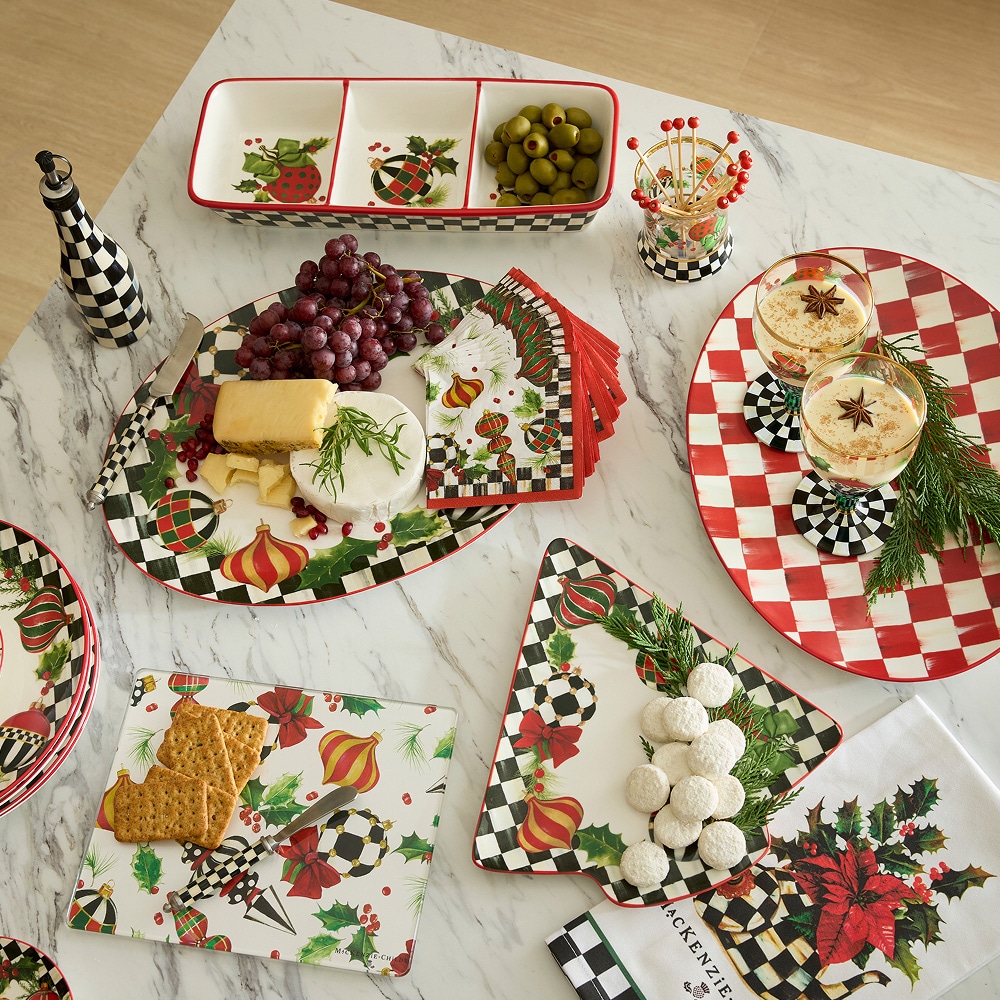 マッケンジーチャイルズ チェック柄スケート靴オーナメント