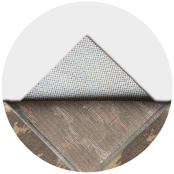 Three fabric swatches with different textures and patterns, displayed in a triangular overlay