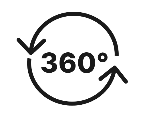 Icon of a 360-degree arrow rotation