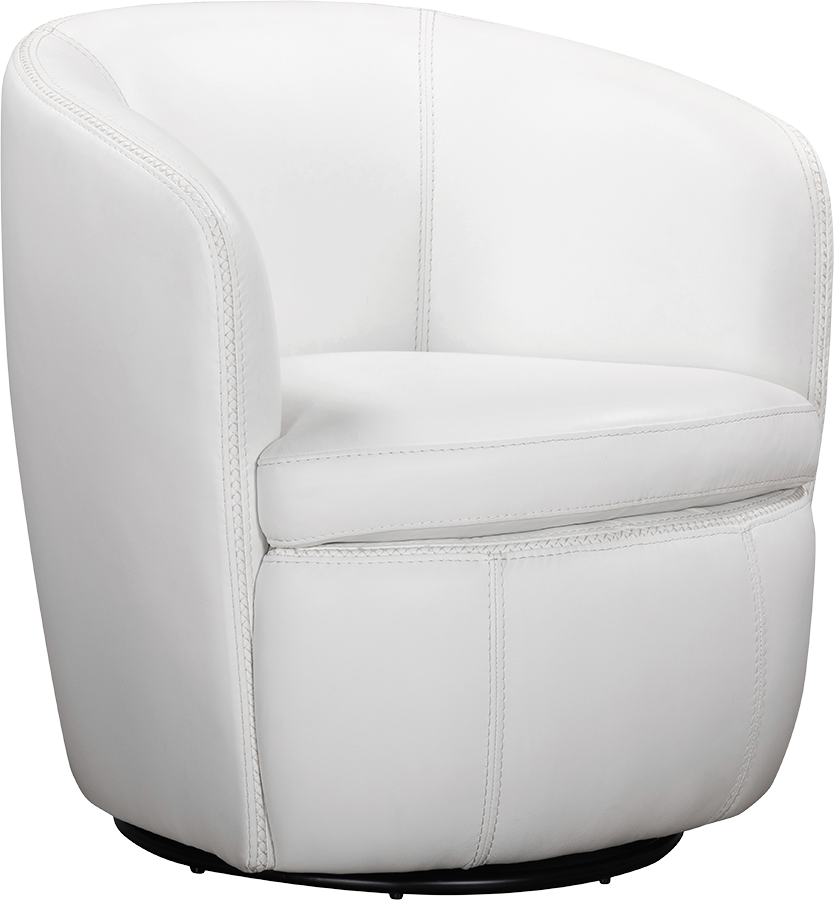 White modern swivel armchair on a white background