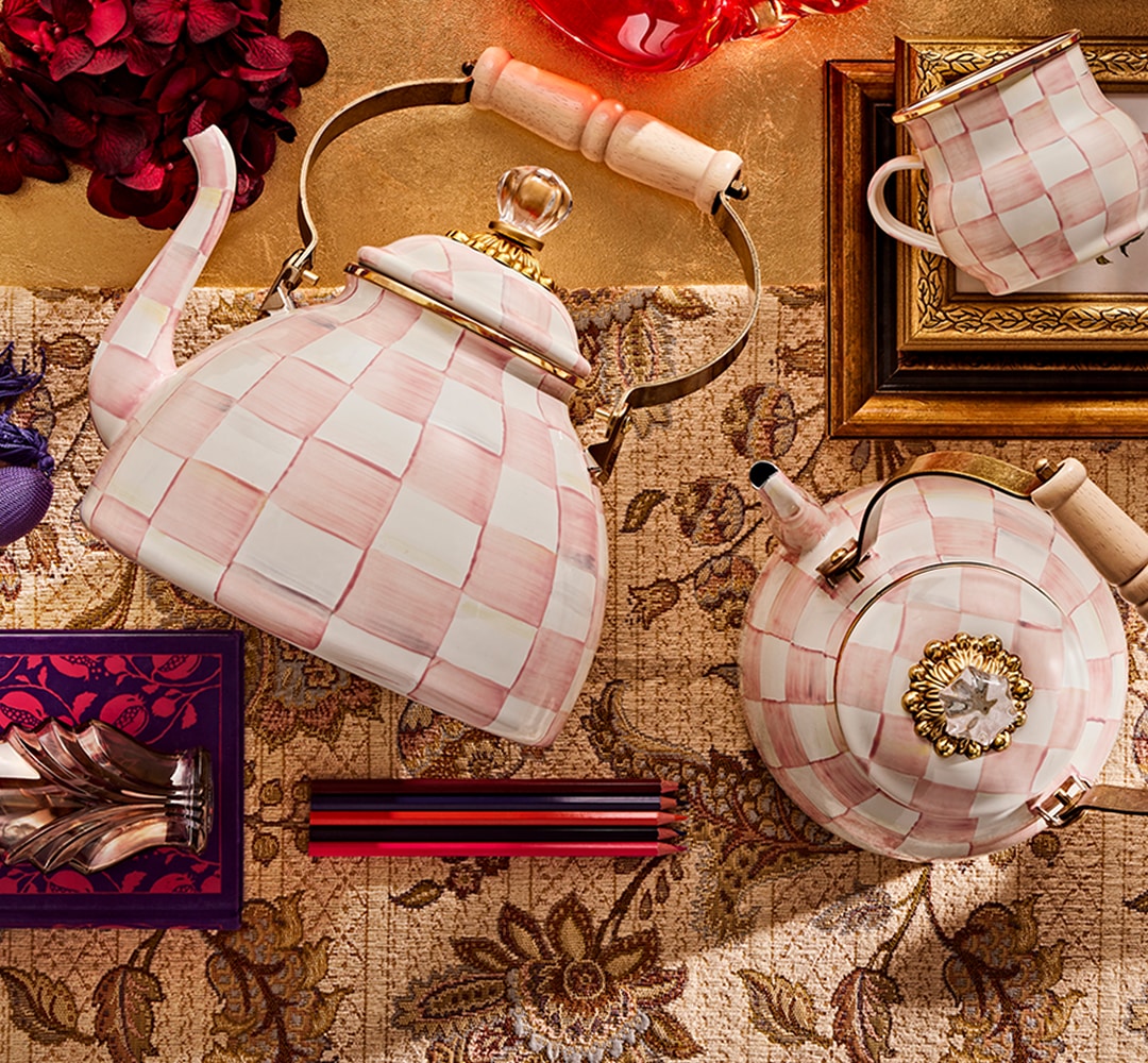 McKenzie-Childs ローズ柄　コンポート THE ROSY CHECK COLLECTION | CONTENT PAGE