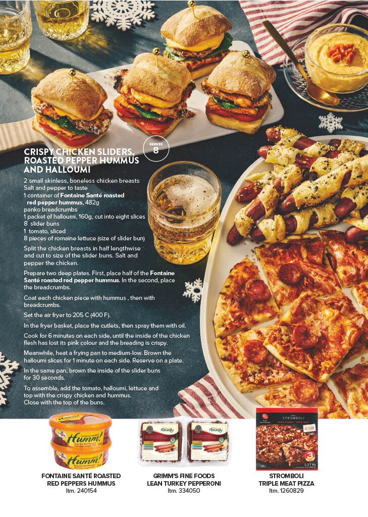 Crispy chicken Sliders roasted pepper hummus and halloumi recipe