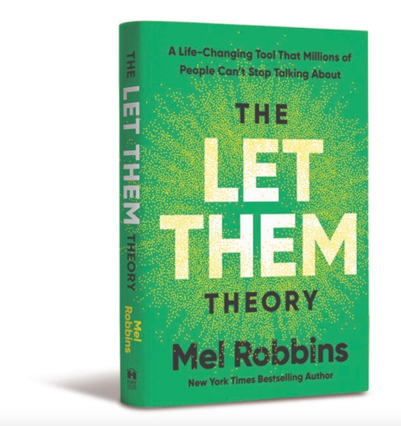 The Let Them Theory by Mel Robbins, a self-help book cover displayed upright