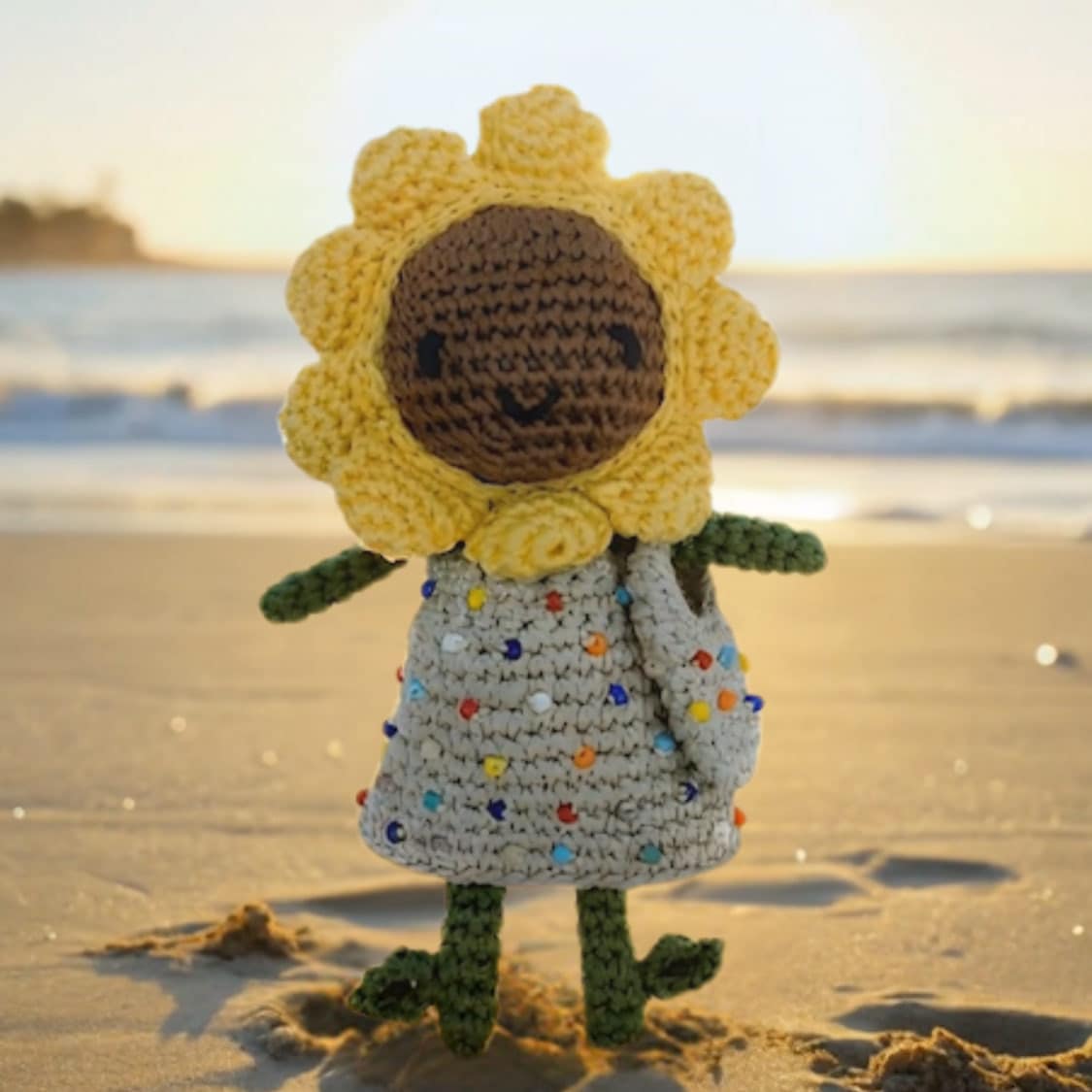 Sunbudz Sunflower Dangle in Dottee Crochet – The Sak