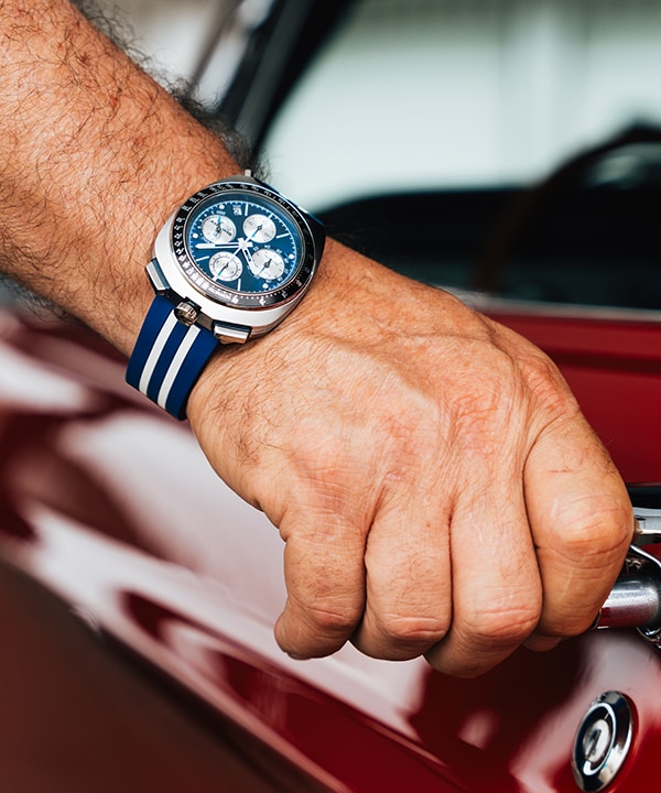 Blue Dial HNBR Rubber SHELBY® Racer Chronograph 98B452 | Bulova