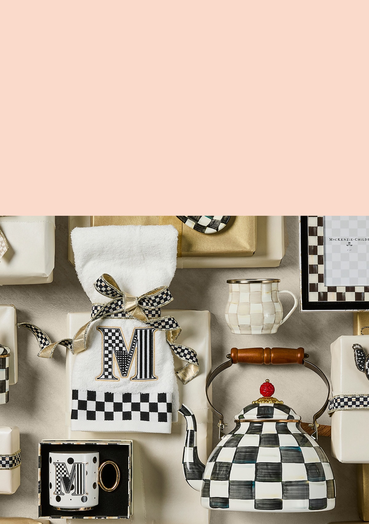 Mackenzie 子供用パーチメントチェック 手描きセラミックソーサー Mackenzie childs - Etsy 日本