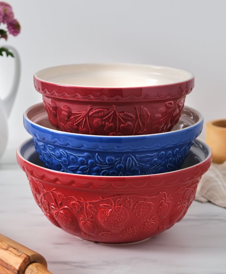 Mason Cash colorful berry motif mixing bowls