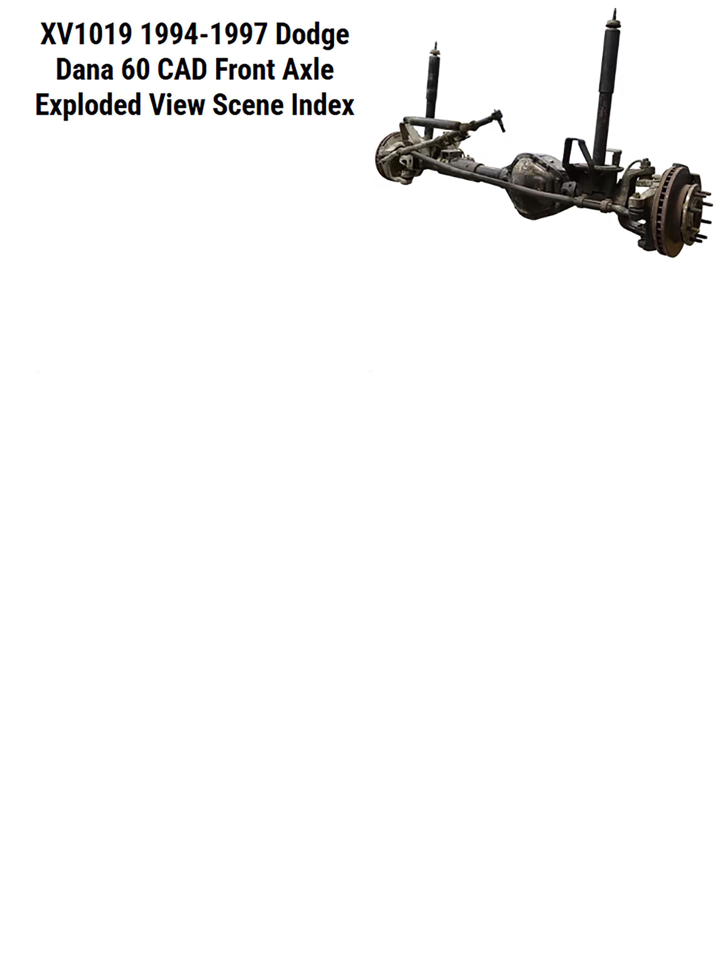 XV1019 1994-1997 Dodge Ram 2500, 3500 Dana 60 CAD Front Axle