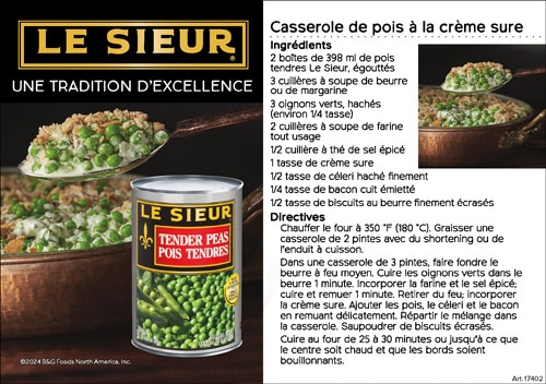 Ad - BG foods peas in a can