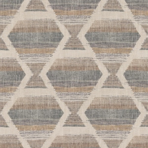 Textured fabric with a geometric diamond pattern in earth tones