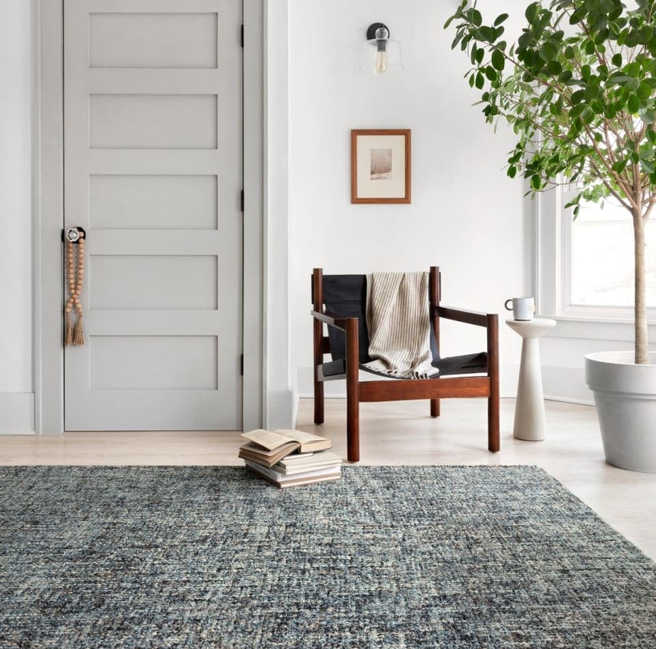 KANADEMONO ラグ　Chic Medallion Blue Rug Botanical Medallion Design Rug 120×180 – KANADEMONO