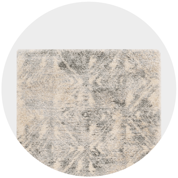 Round-edged, textured gray and beige abstract surface