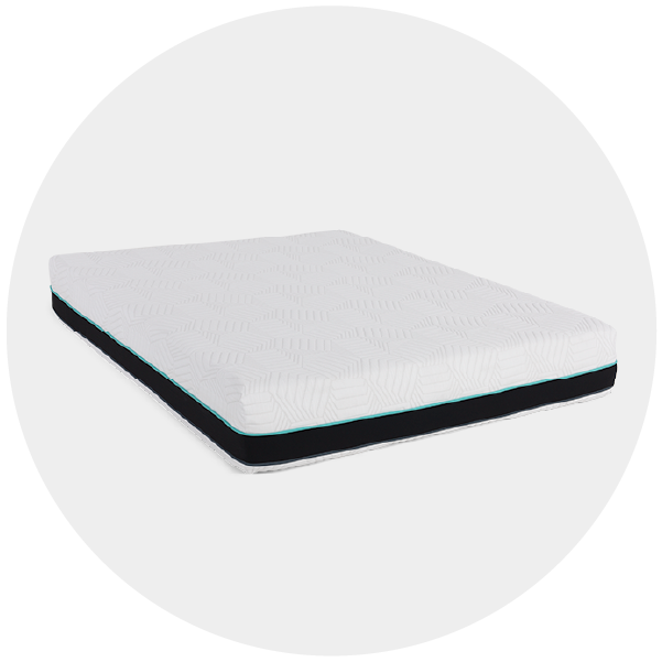 White and gray mattress isolated on white background