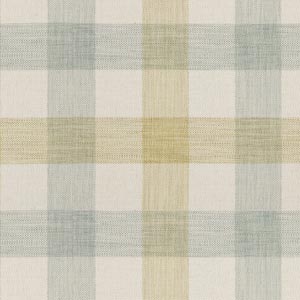 Plaid pattern in muted blue, beige, and yellow tones