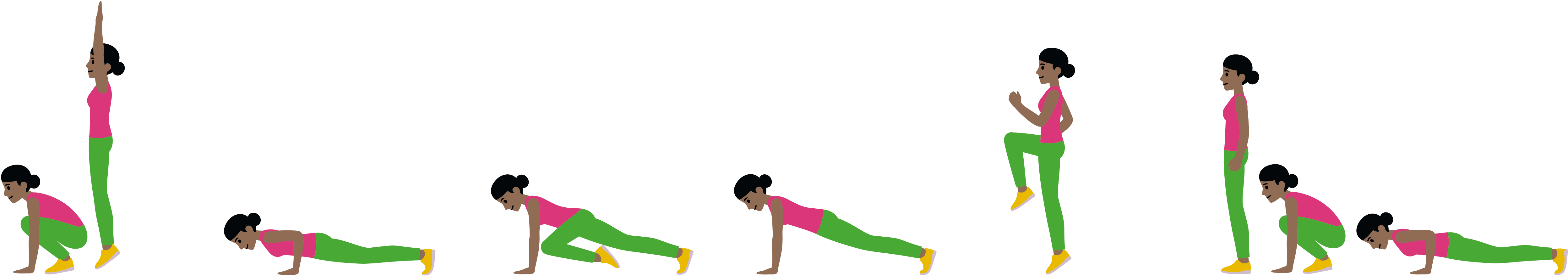 Une illustration d’une femme faisant un exercice de squat sauté