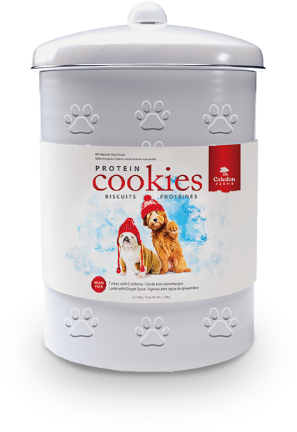 Caledon Farms Holiday Dog  Protein Cookie Tin