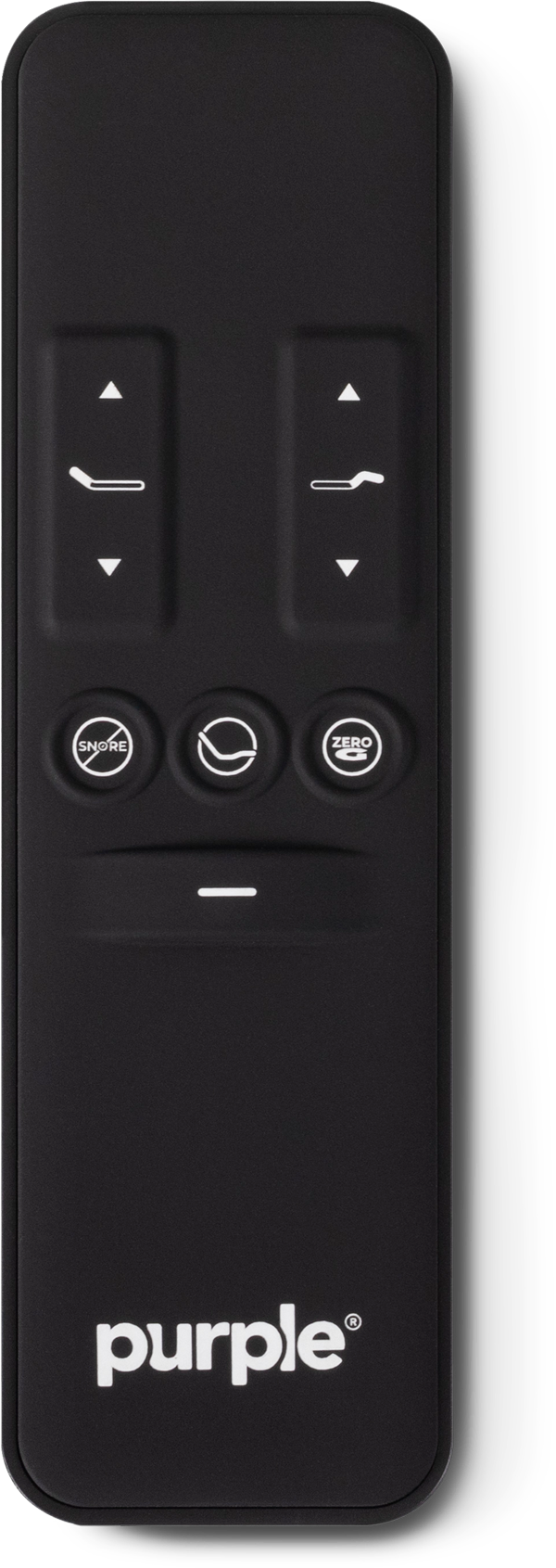 Black remote control for a Purple adjustable bed