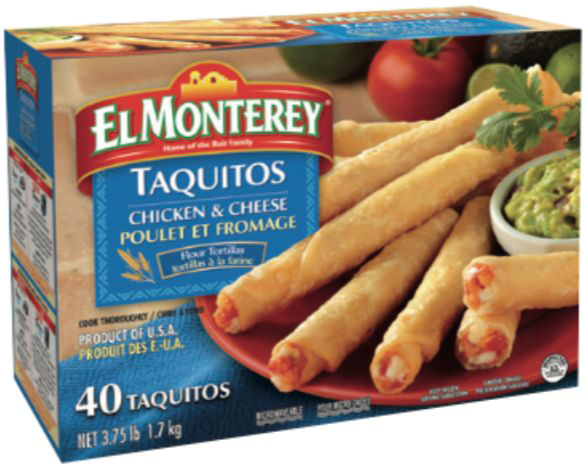 EL MONTEREY CHICKEN AND CHEESE TAQUITOS
