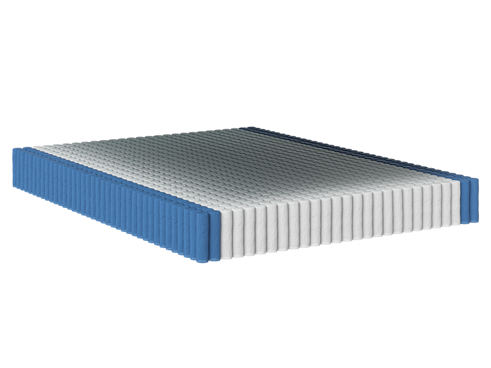 Blue and white mattress isolated on a white background