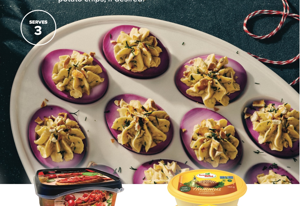 Œufs farcis de hummus et de cornichons