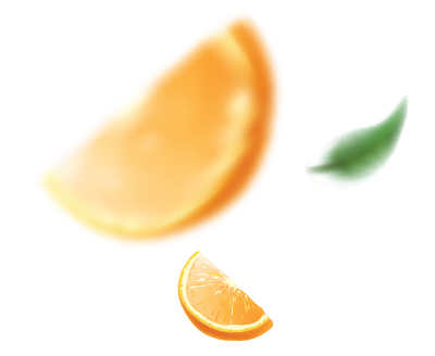 Sliced orange fruit with a wedge and leaf, isolated on transparent background