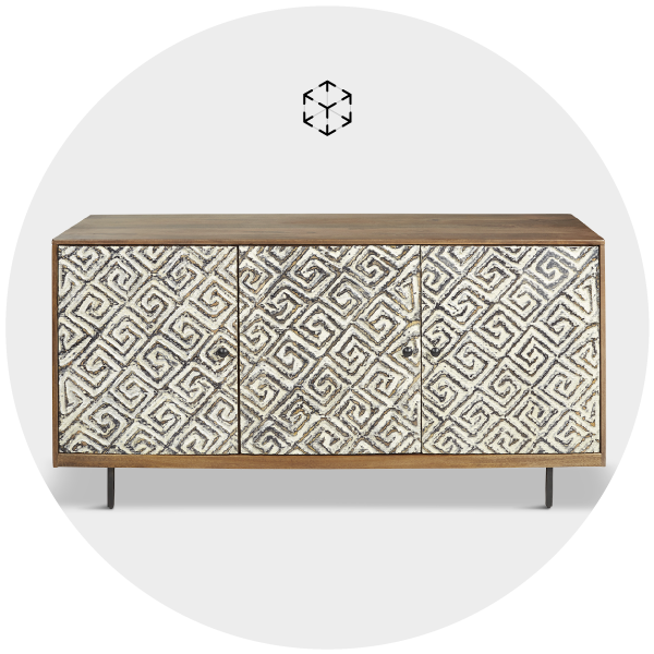 Modern patterned sideboard with two doors