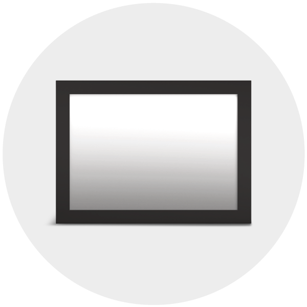 Black framed mirror
