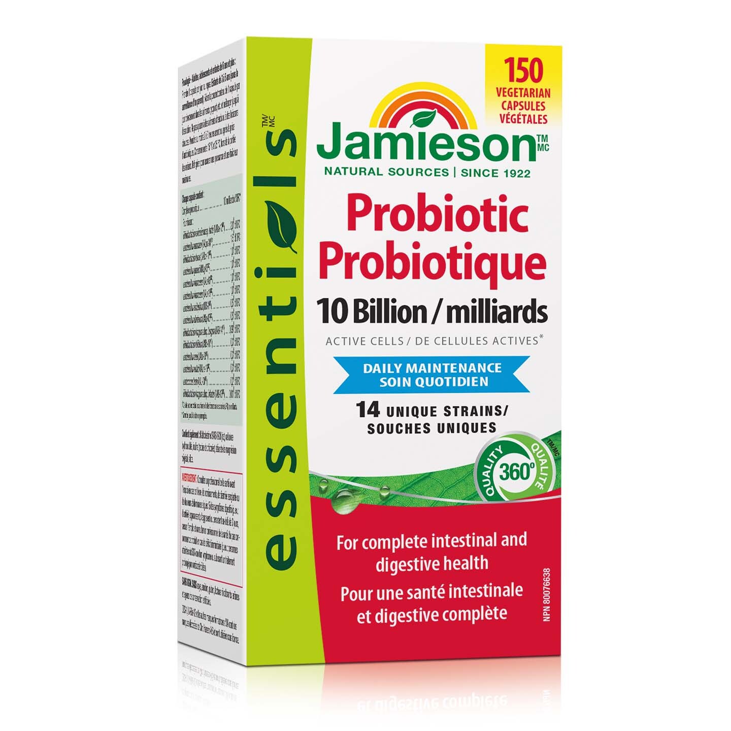 Publicité pour Jamieson Probiotique, 10 milliards de bactéries, pour la santé digestive