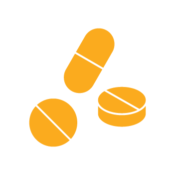 Logo with three abstract orange shapes