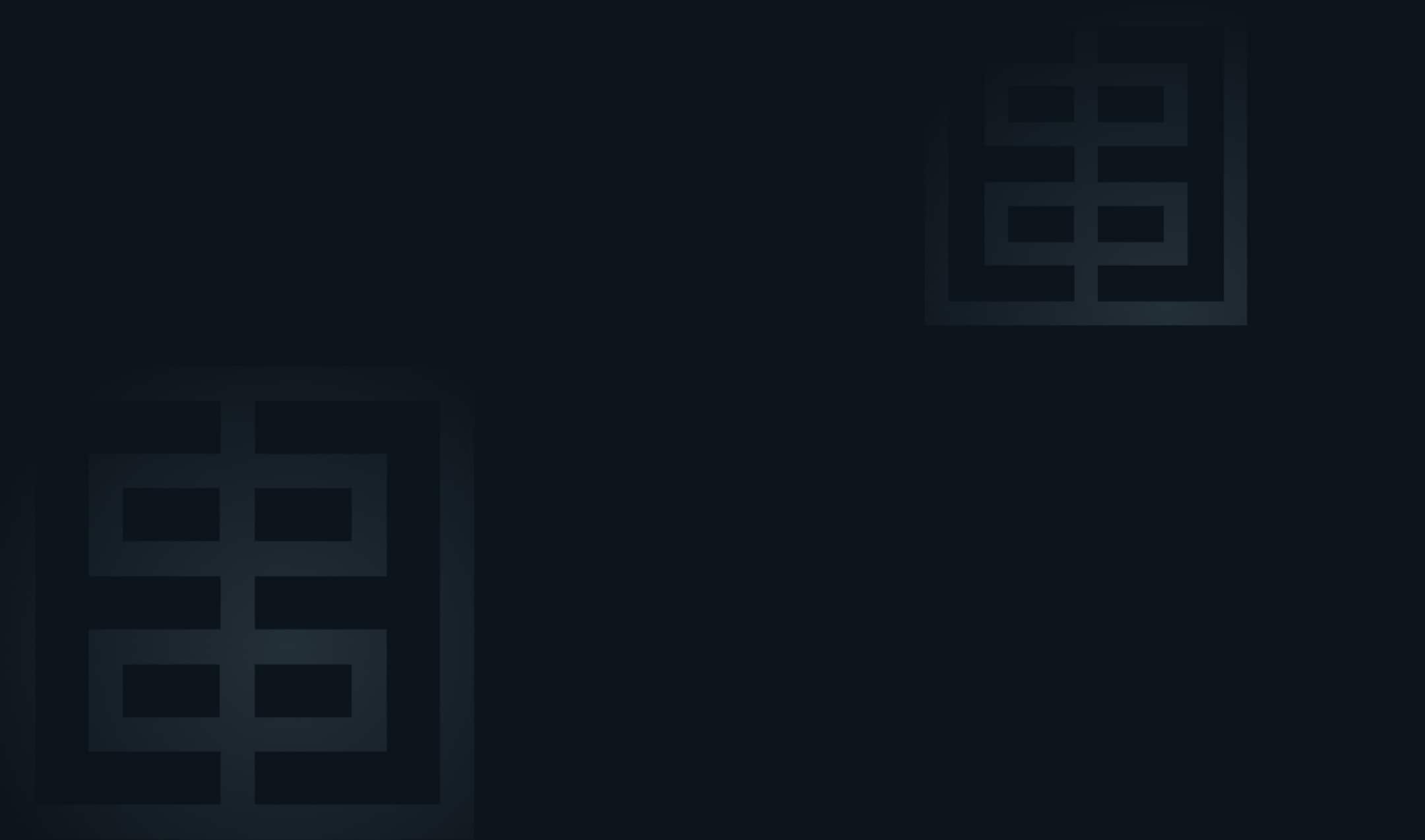 Two faint double window icons on a dark gradient background