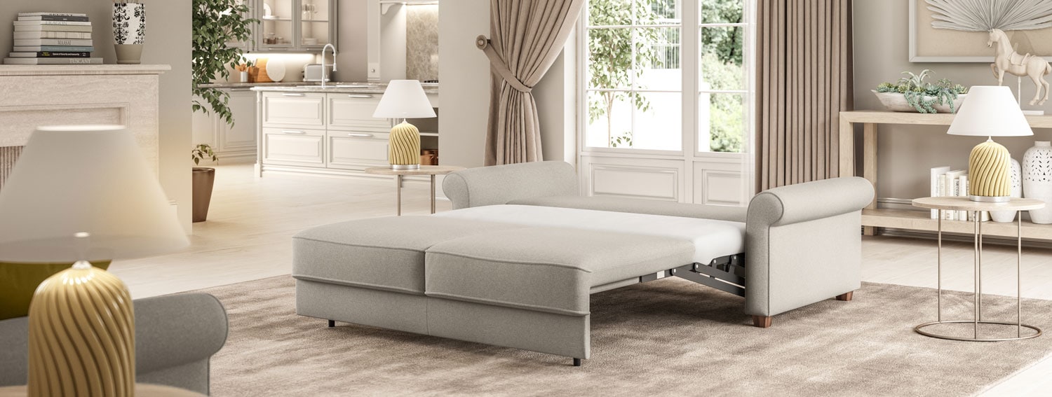 Elegant, modern bedroom with neutral tones, plush furnishings, and decorative accents