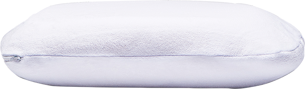 White, oblong shaped pillow on a white background