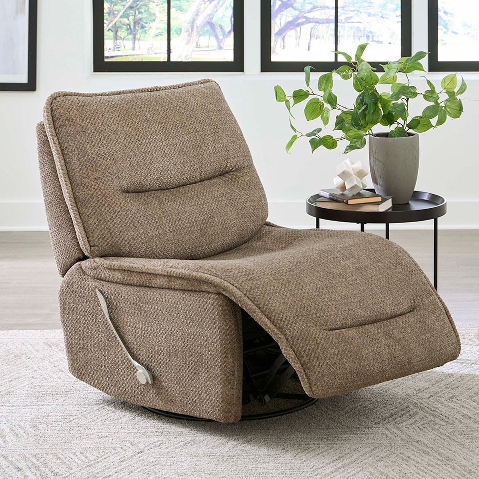 Modern beige recliner chair in a stylish living room setting