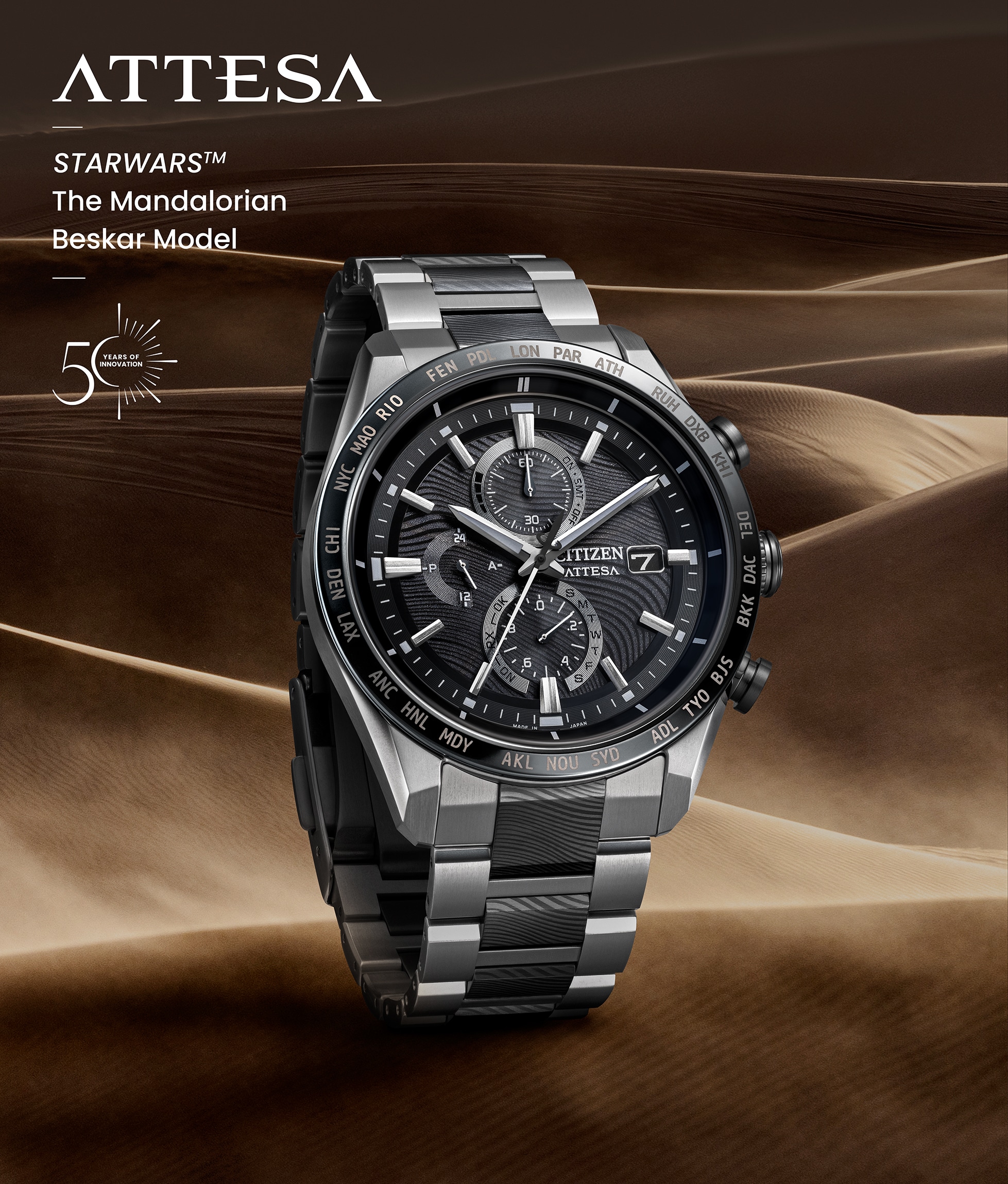 ATTESA Mandalorian Beskar Black Dial Super Titanium with DLC