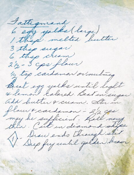 image of handwritten recipe