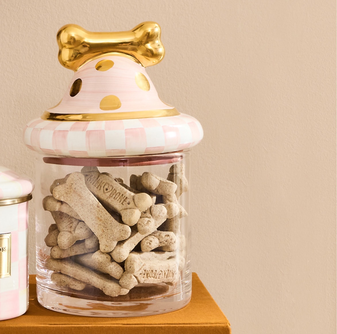 treat your pet with big savings - rosy check ceramic canine cookie jar