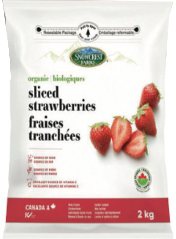SNOWCREST FARMS ORGANIC FROZEN SLICED STRAWBERRIES
