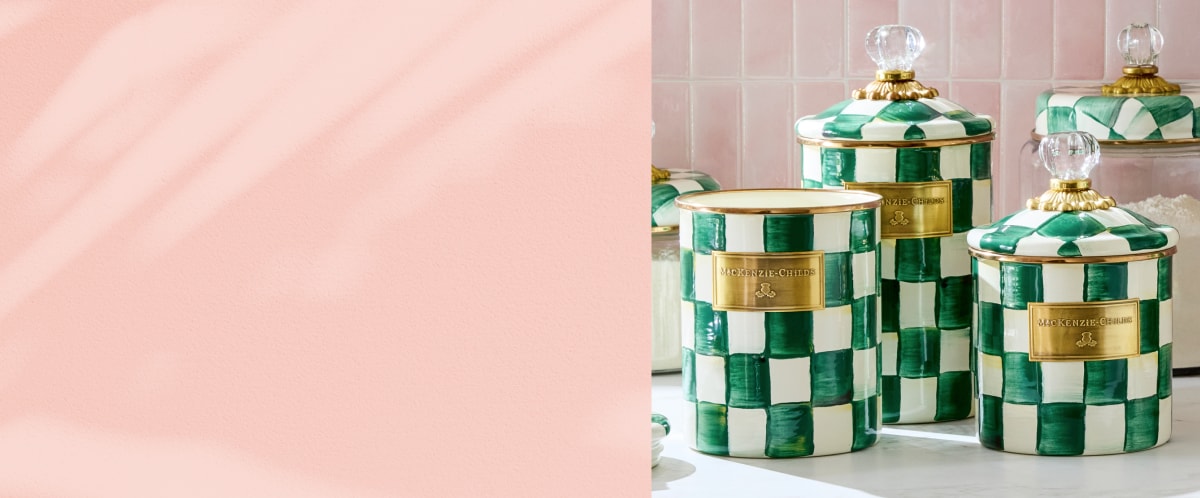 Figurine Père Noël Mackenzie-Childs Courtly Check Emerald Luxe - 25,75 Pouces (65 Cm), Neuf Sans Boîte