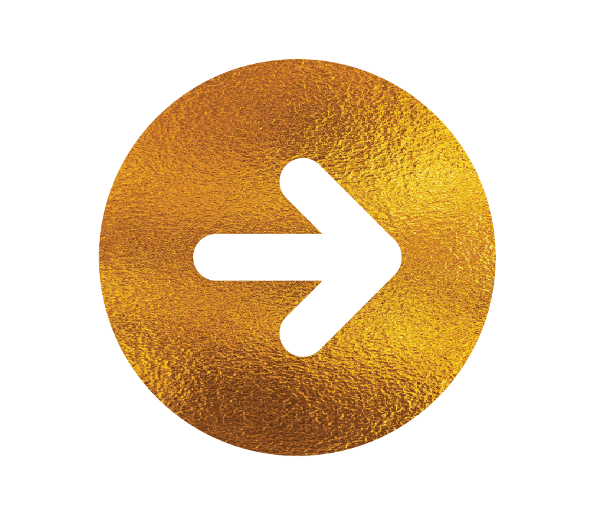 Gold circular button with a black right arrow