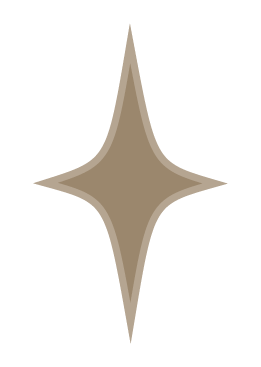 A stylized four-pointed beige star on a black background